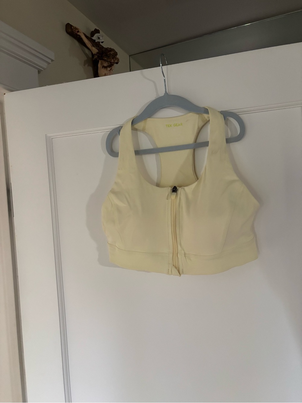 Women's Tek Gear Front-Zip Sports Bra - Light Yellow Sm